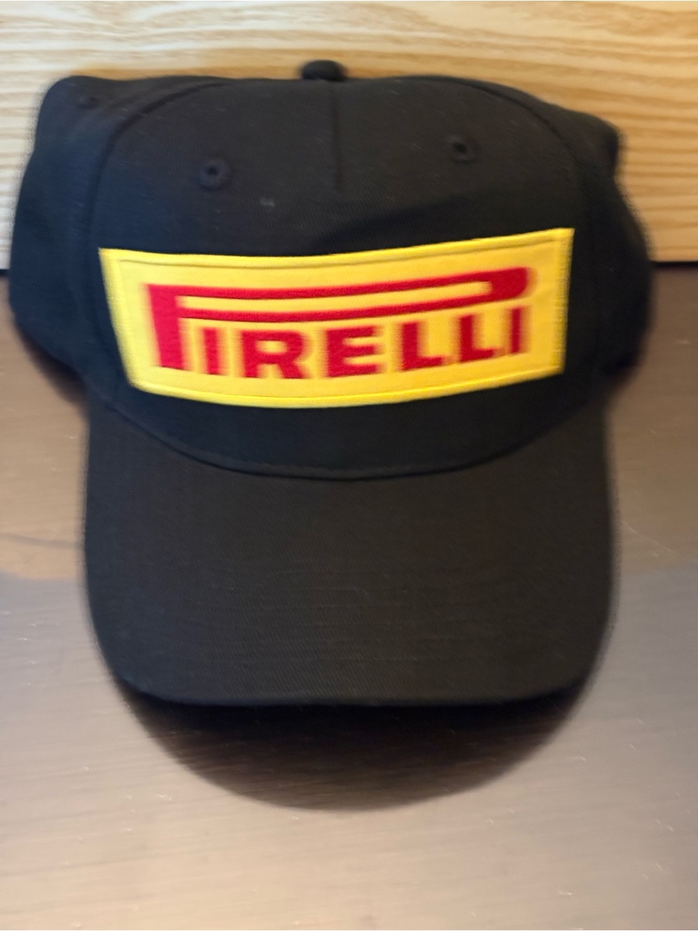 Pirelli Merch Official Black Baseball Cap with Yellow & Red Logo